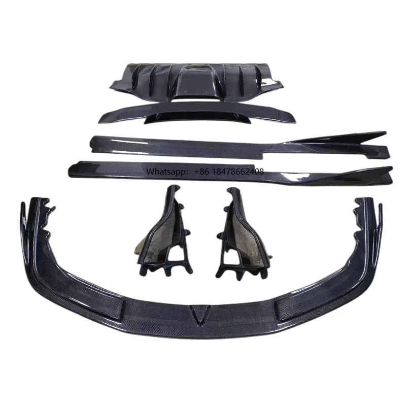 for the 2011-2013  458 Italian and Spider Carbon Fiber V-style Front Lip Side Skirts and Rear Diffuser Body Kit