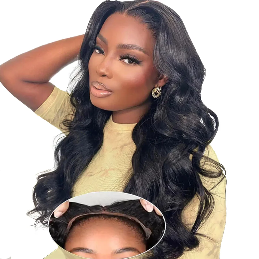 Glueless Lace Closure Wig Invisible Knots Body Wave Wigs Glueless Ready To Wear Pre Cut Human Hair Wigs