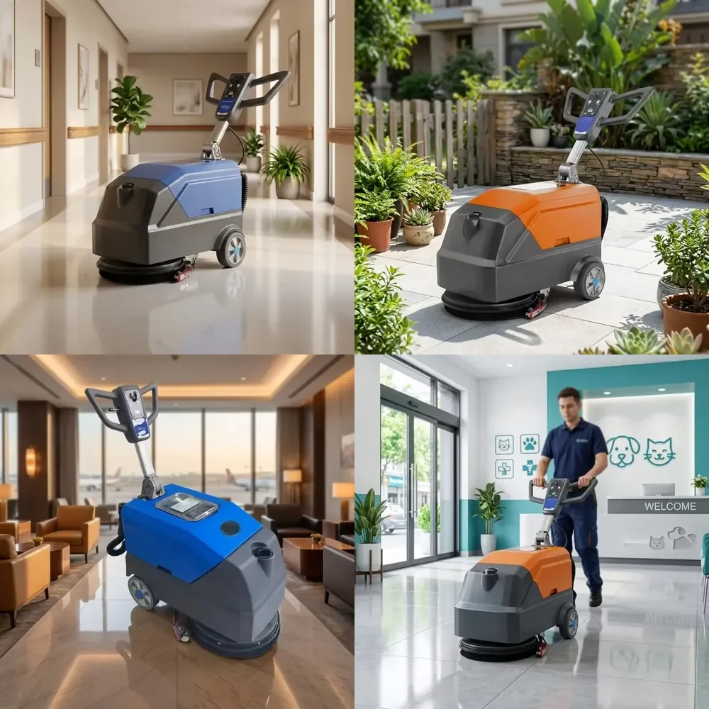 

M1 Epoxy Floor Scrubber Dryer, Gentle Brush Action, Non-Marking Tires, Protects Sensitive Coating in Labs and Cleanrooms