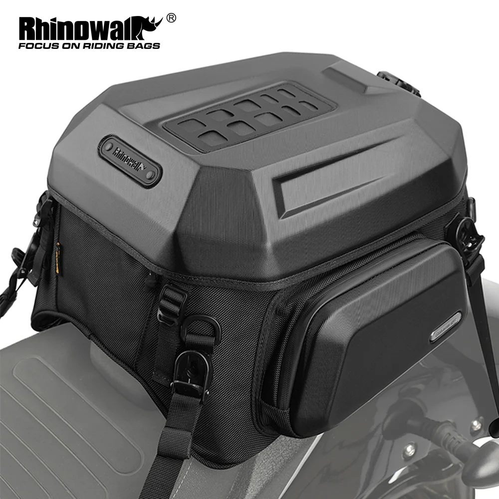 

Rhinowalk Мотоциклетная сумка на заднее сиденье Твердый чехол Рюкзак 23L Мотор Анфас Шлем Хвост Сумка для хранения с водонепроницаемой внутренней сумкой