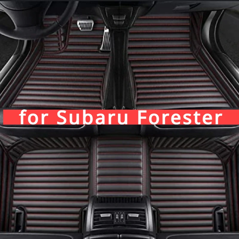 Custom Car Floor Mats for Subaru Forester 2006-2019-2024 1st & 2nd Row All Weather CarpetAnti-Slip Auto Accessories Foot leather