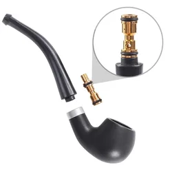 2024 New Tobacco Bent Pipe Wooden Smoking Filter Grinder Handheld Herb Pipes Cleaning Durable Cigarette Accessories Men's Gift