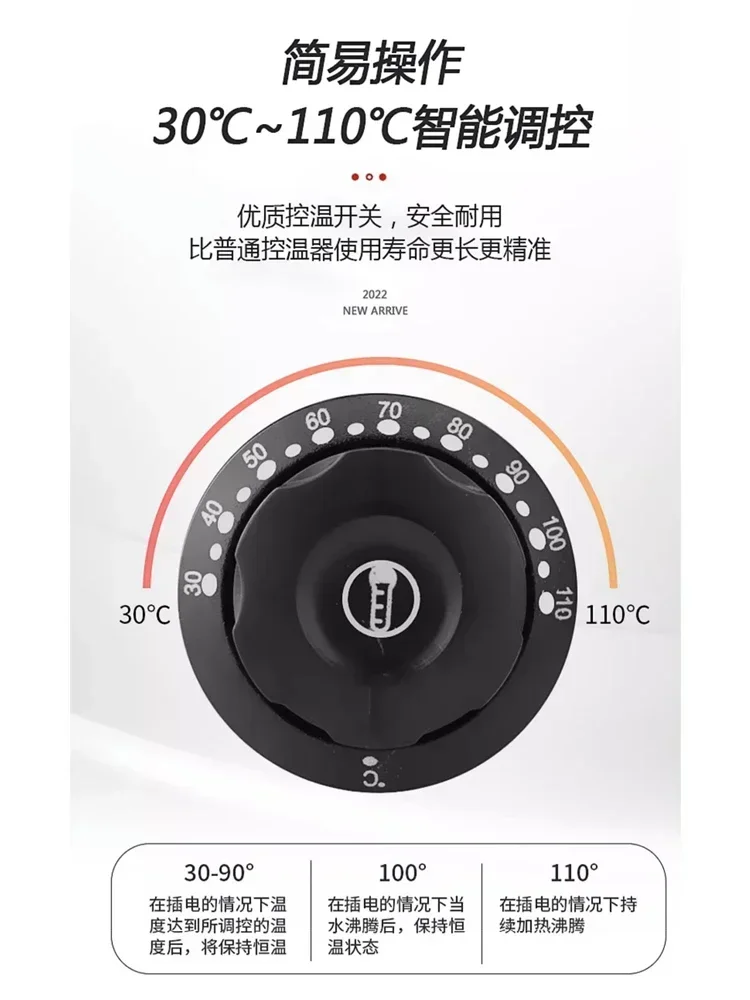 Nuovo secchio bollente elettrico in acciaio inossidabile 304 Commerciale di grande capacità Isolamento termico integrato Secchio bollente per zuppa calda