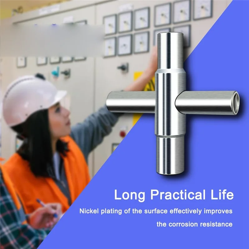 UISN 2-х шт. 4-сторонний ключ, многофункциональный водный ключ, стальной ключ для смесителей, нагрудников для шлангов, смесителей и многого другого