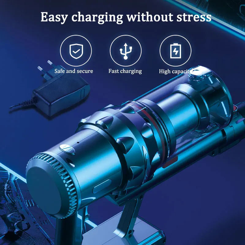 เครื่องดูดฝุ่นไร้สายอัจฉริยะไร้สายชาร์จได้สำหรับใช้ในบ้าน21kpa เครื่องดูดฝุ่นแบบมือจับไร้สายชาร์จได้เครื่องใช้ไฟฟ้าขนาดเล็กใช้ได้สองแบบ