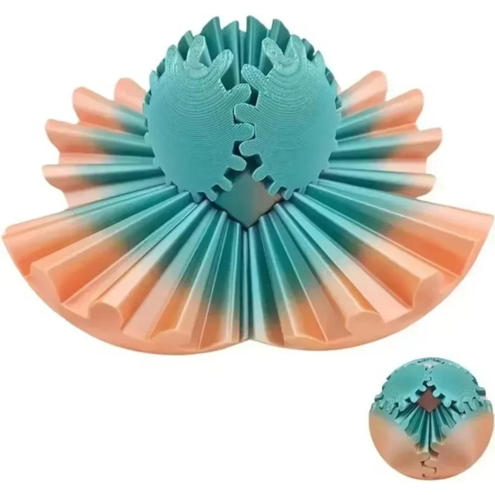 NEW Christmas 3D Printed Anxiety Relaxing Gear Sphere Gear Ball Spin Ball Fidget Toy Ball Fidget Toy for Kids Stress Relief Toy