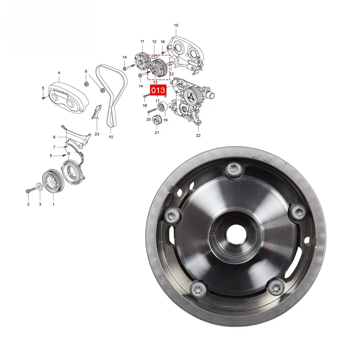 Engine camshaft gear intake and exhaust 55567048 55567049, camshaft sprocket