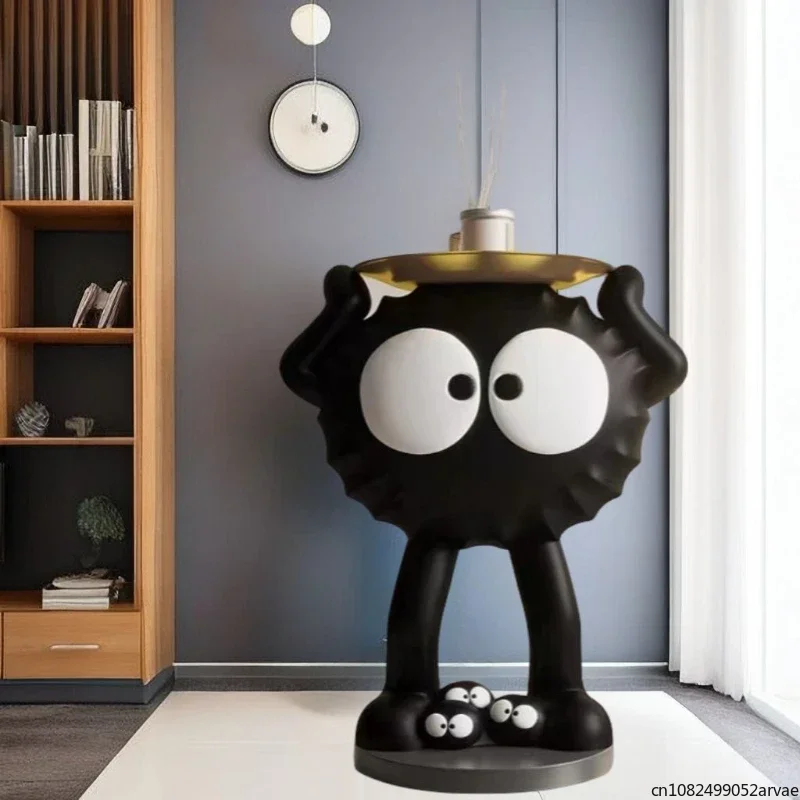 Living Room Sofa Cartoon Floor-standing Ornaments, Black Briquette Sculpture, Creative Tray Decoration, Bedroom Storage Rack