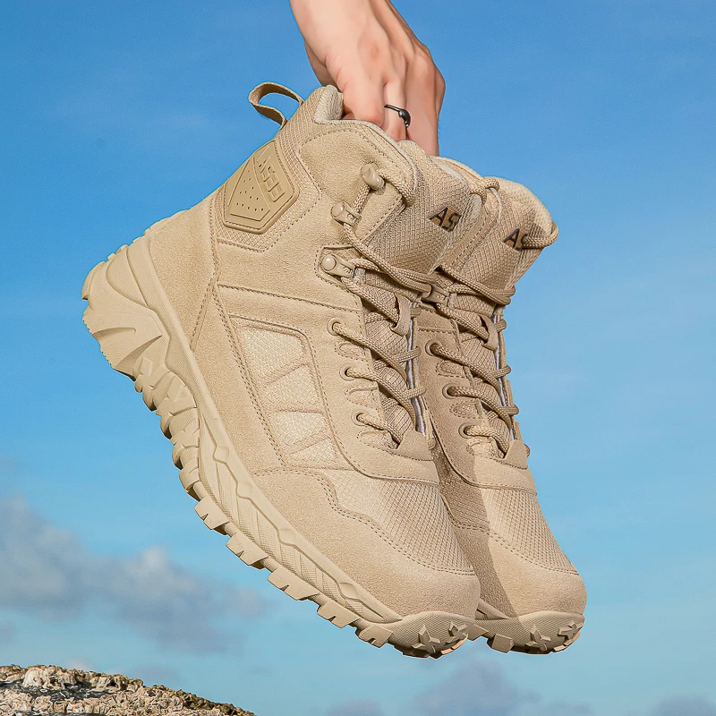 

Brand Leather Trekking Shoes Men's Outdoor Boots Men Waterproof Hiking Boots Men Tactical Sneakers Mountain Boots Plus Size 47