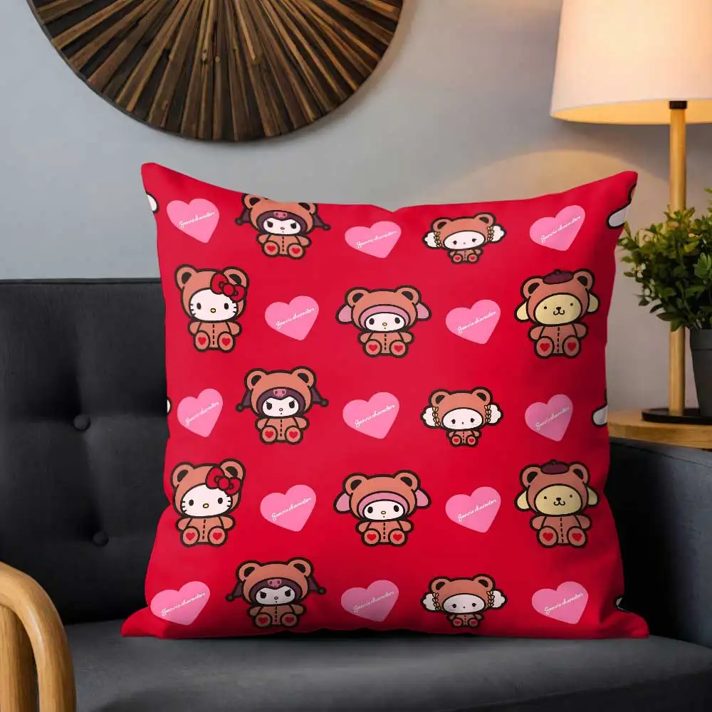 

Декоративные наволочки Kawaii Sanrios, подушки, предметы домашнего декора, наволочки, наволочки для кровати, подушки для дивана, комнаты, осень