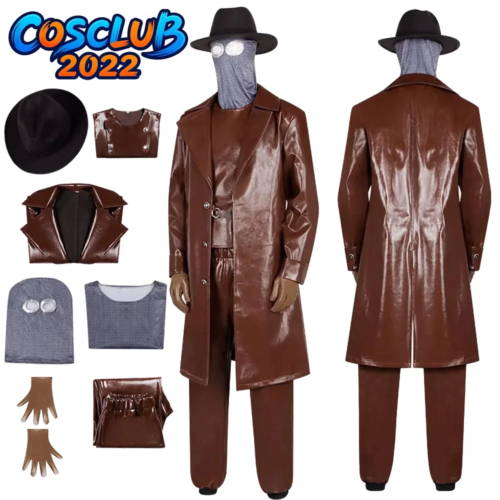 Disfraz de Peter Parker de Fantasía, Conjunto de Camiseta, Abrigo, Pantalones, Guantes y Gorro para Hombre, Estilo Noir, para Halloween y Carnaval