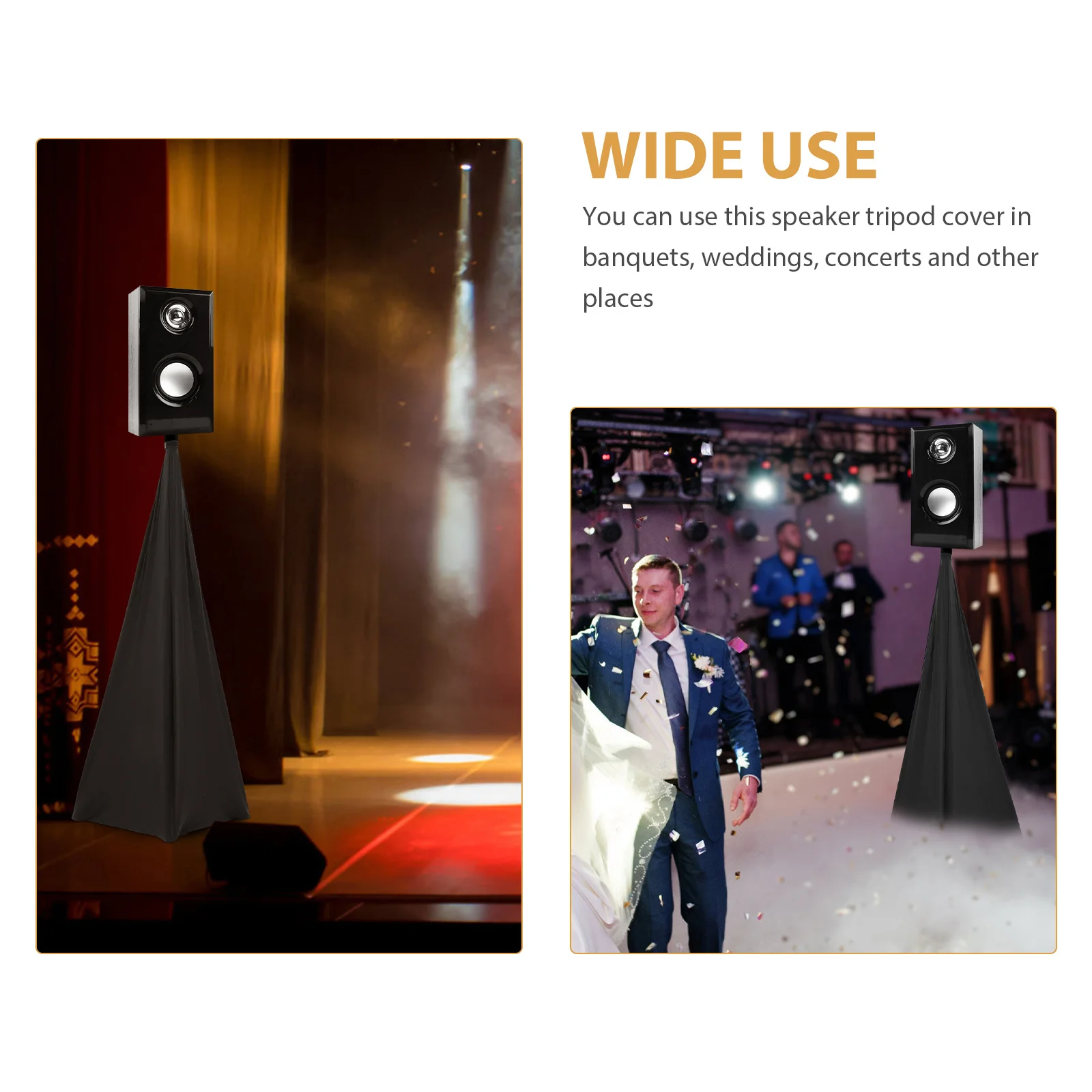 2pcs Speaker Stand Cover Polyester Stretchable For Live Show Stage Tool Reusable Durable Cover Band Use Shading Accessory