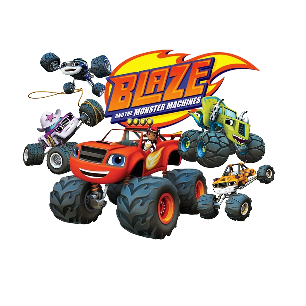 Blaze and The Monster Machines Heat Transfer Stickers Patches for Clothing T-Shirt Sweatshirt Iron on Patches Clothes Decor