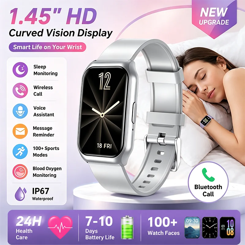 For Women Men Smart Watch AMOLED Screen Health Heart Rate Monitoring Bluetooth Call IP68 Waterproof Outdoor Sport Smart Bracelet