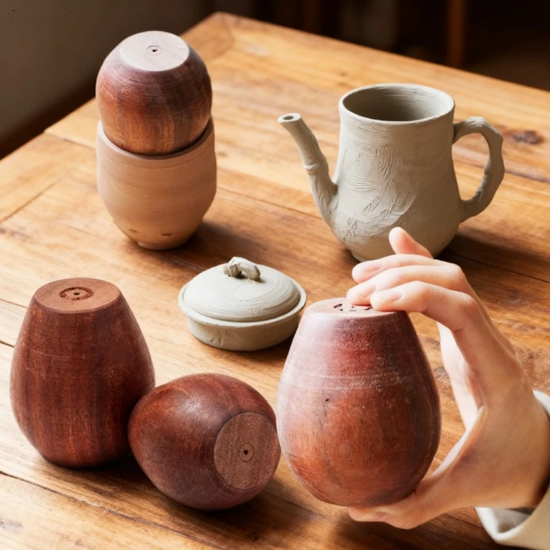 Pottery Pot-making Tools Mahogany Eggs Smooth Hard To Leave Marks Easy To Operate for Adjust Spout and Lid Polish Clay Embryo