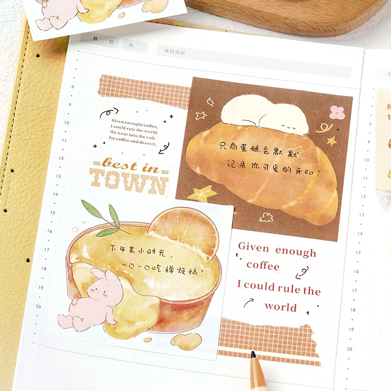 100Sheets Cute Bread Memo pad Decoration Scrapbooking Diary Album Message Notes Paper Notepad Stationery