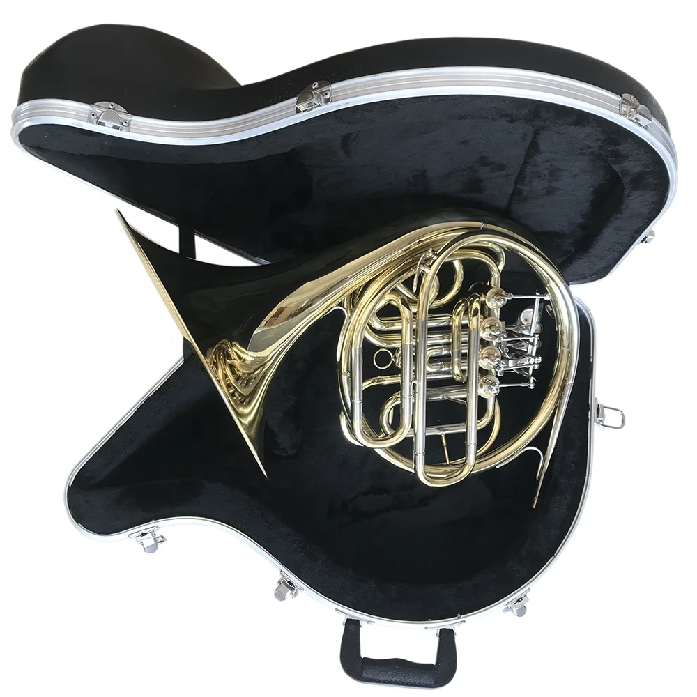 Professional Bb/F Double French Horn 4-Keys Brass Body Durable Lacquer Finish Wind Instrument For Case JYFH947