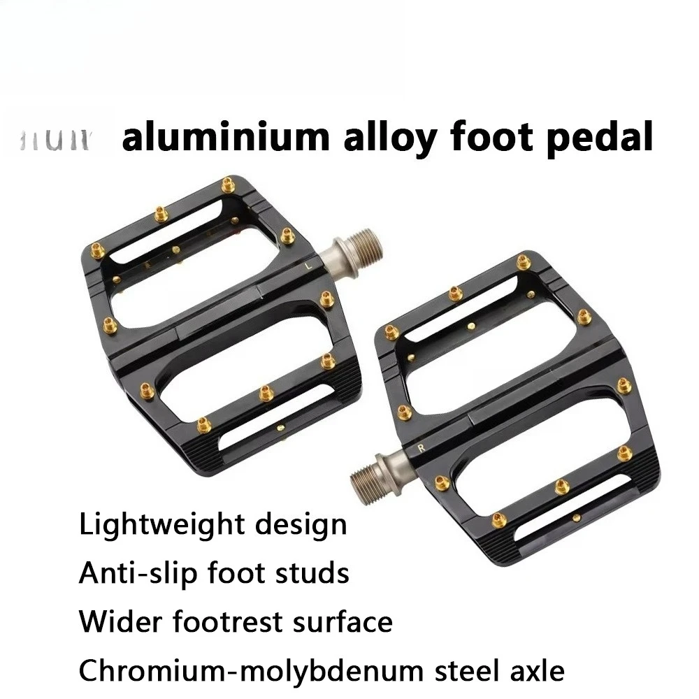 MTB Bike Pedals Ultralight CNC Aluminum Alloy Flat Pedals with Anti-Skid Pins for Mountain Bike BMX Road Bike Pedal