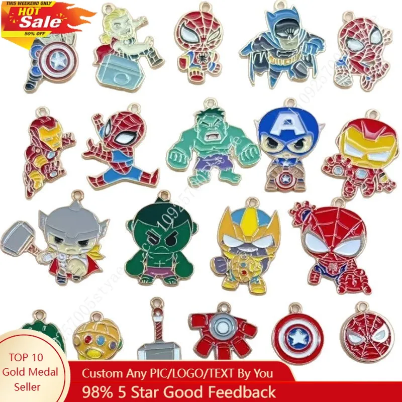 

Marvel Hulk Superhero Enamel Charms Pendants Decorate Accessories for Bracelet Keychain Backpack