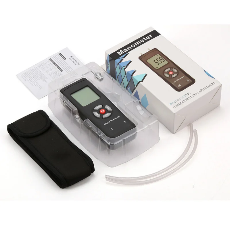 High Precision Digital Differential Pressure Gauge Portable Micro Pressure Tester Positive Negative Differential Pressure Measur