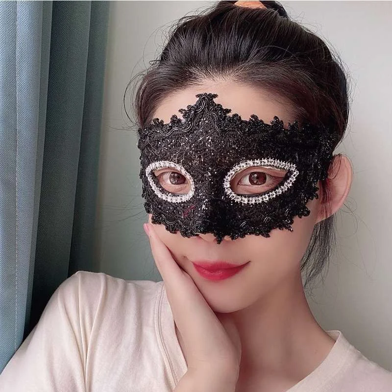 Aldult Mask Half Face Princess Halloween Masquerade Blindfold Lace Eye Mask Birthday Party Carnival Dance Show Sexy Fashion Girl