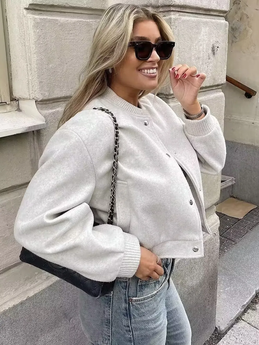 

Bomber Jackets Womens Autumn Decorative Layered Simple Chic OL Youthful Kawaii Lovely Leisure Breathable Christmas Thick