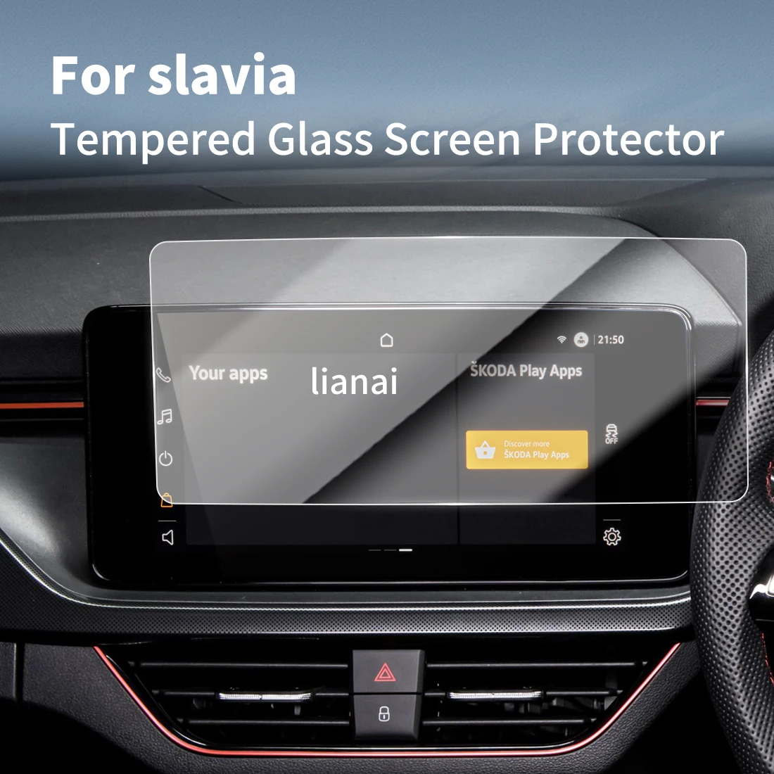 

Защитная пленка для экрана Carplay, защитная пленка из закаленного стекла, навигатор, автомобильные наклейки, аксессуары для 25, Skoda slavia