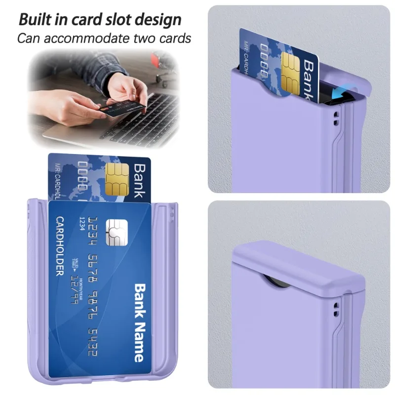 Plastic with Card Holder Phone Case for Samsung Galaxy Z Flip 7 FE 6 5 4 3 3Flip6 Flip5 Flip4 Flip3 Full Hinge Shockproof Cover