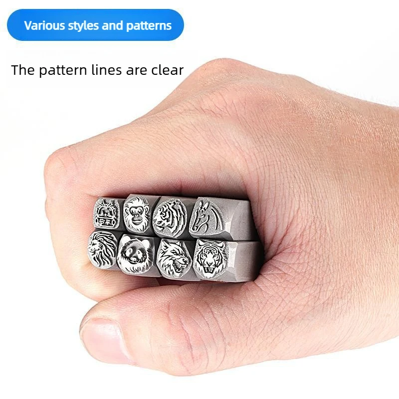 Animal Head Steel Stamp Punch, Lion Wolf Pattern Engraving Mold, DIY Jewelry Making Chisel for Bangle Pendant Crafting