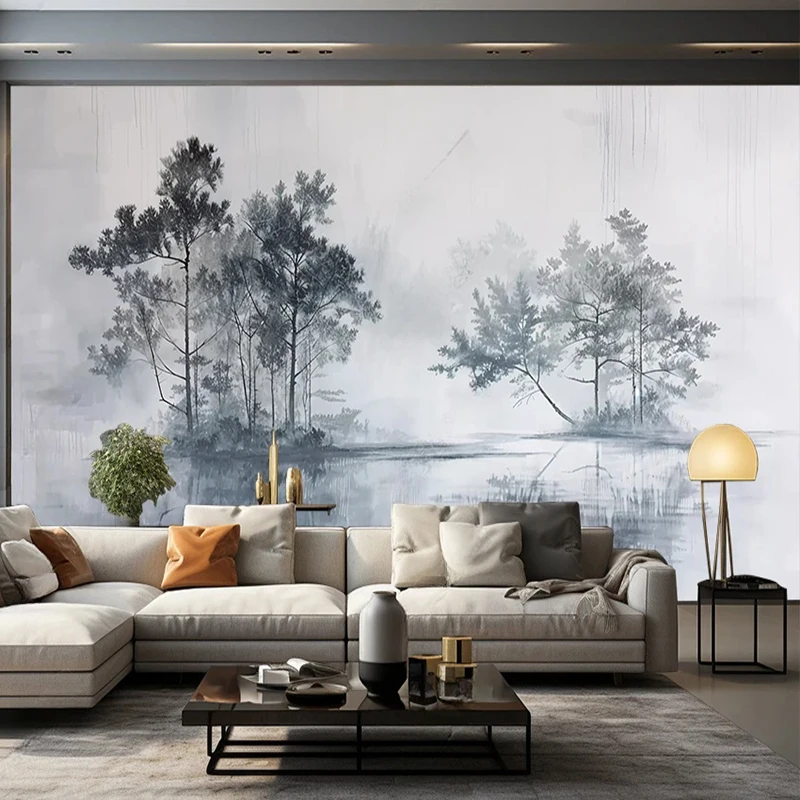 

Custom 3D Wall Murals Wallpaper High-end Chinese ink landscape forest scenery For Bedroom Home Decor Photo Papel De Parede 3D