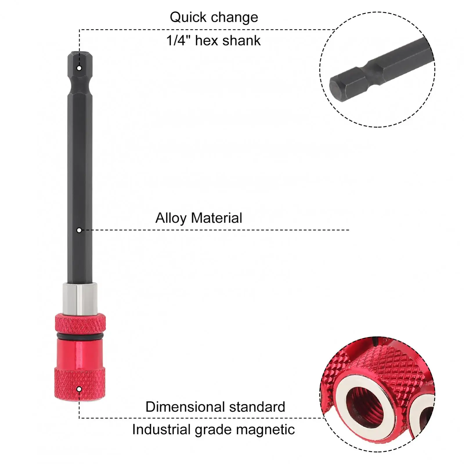 3pcs/set Magnetic Electric Screwdriver Bit Holder Adapter Quick Release Hex Shank Extension Bar Socket Screw Driver Drill Bit