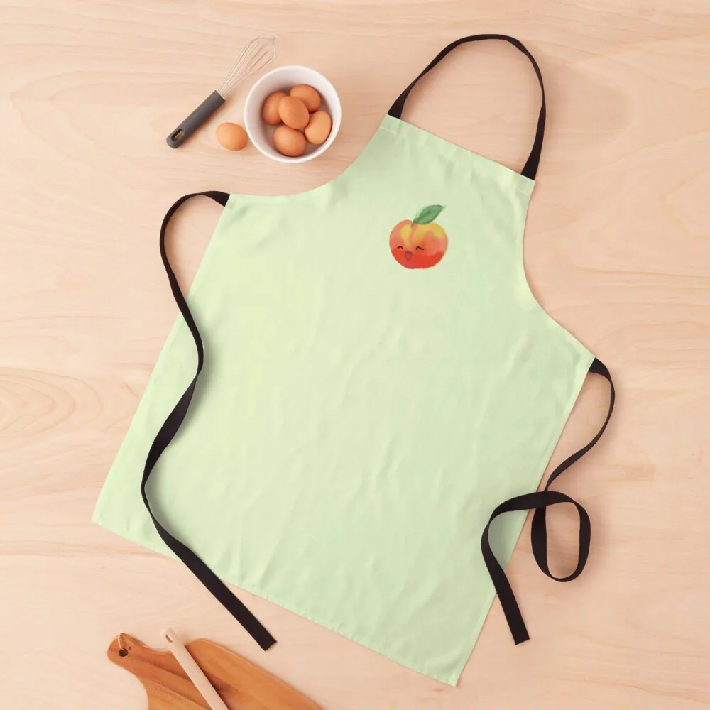 

cute happy peach by savaanisme Apron Kitchen household items professional kitchen apron