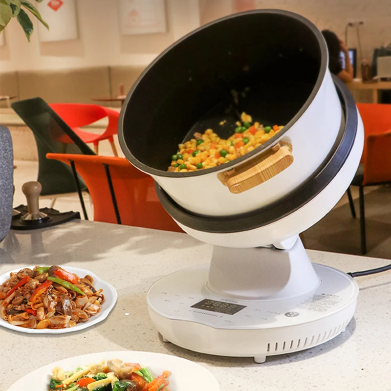 Máquina de cocina rotativa automática, Wok eléctrico multifunción de 220V, cocina para freír, Robot inteligente