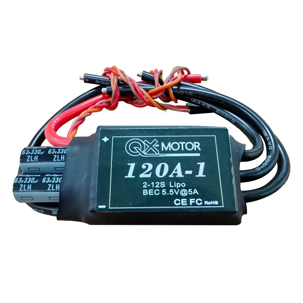 120A-1 ESC ad alta tensione 2 ~ 12s 120A ESC con 5.5v/5a BEC per accessori giocattolo per aereo modello Brushless Moto EDF