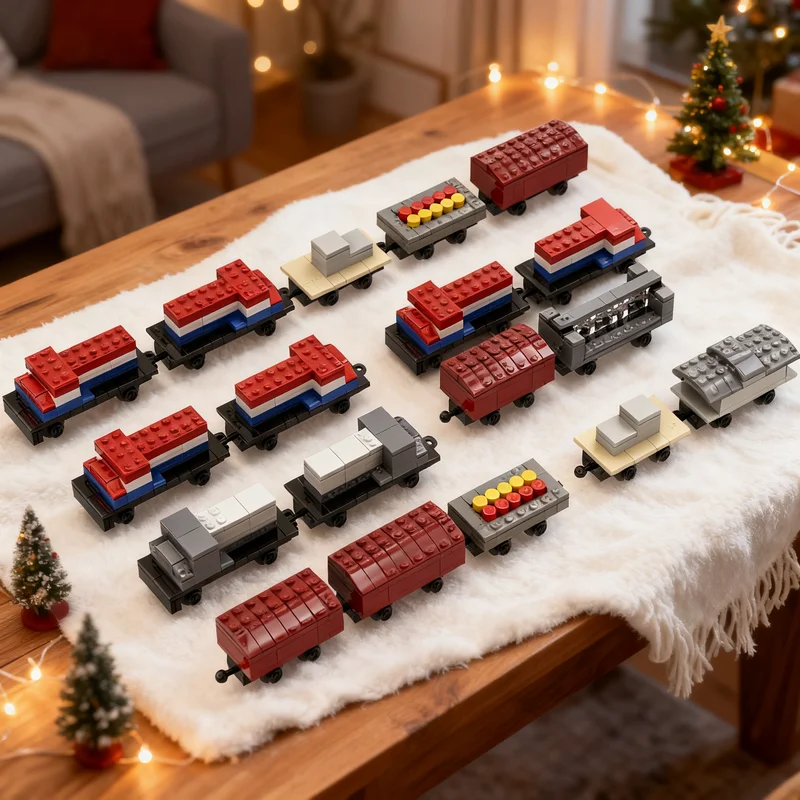 827pcs MOC MINI Atomic Train Pack Model Building Blocks Toy Collection Idea Brick Birthday Assemble Craft Creative Education