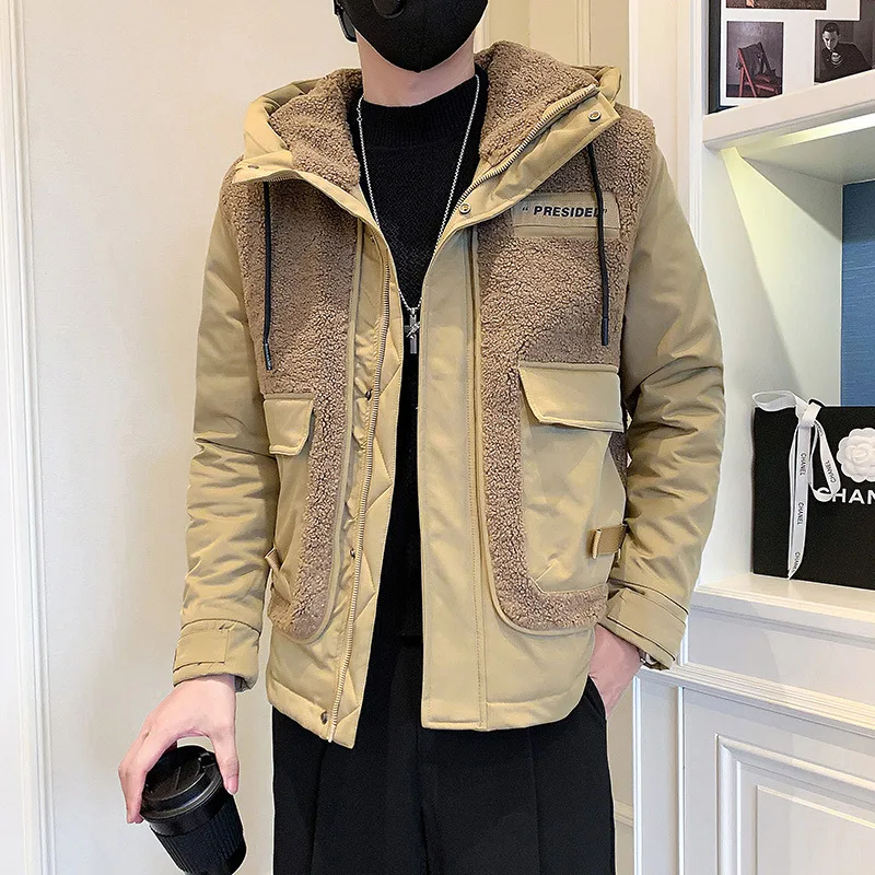 

Autumn and Winter Men's New Loose Oversized Casual Hooded Cotton Jacket