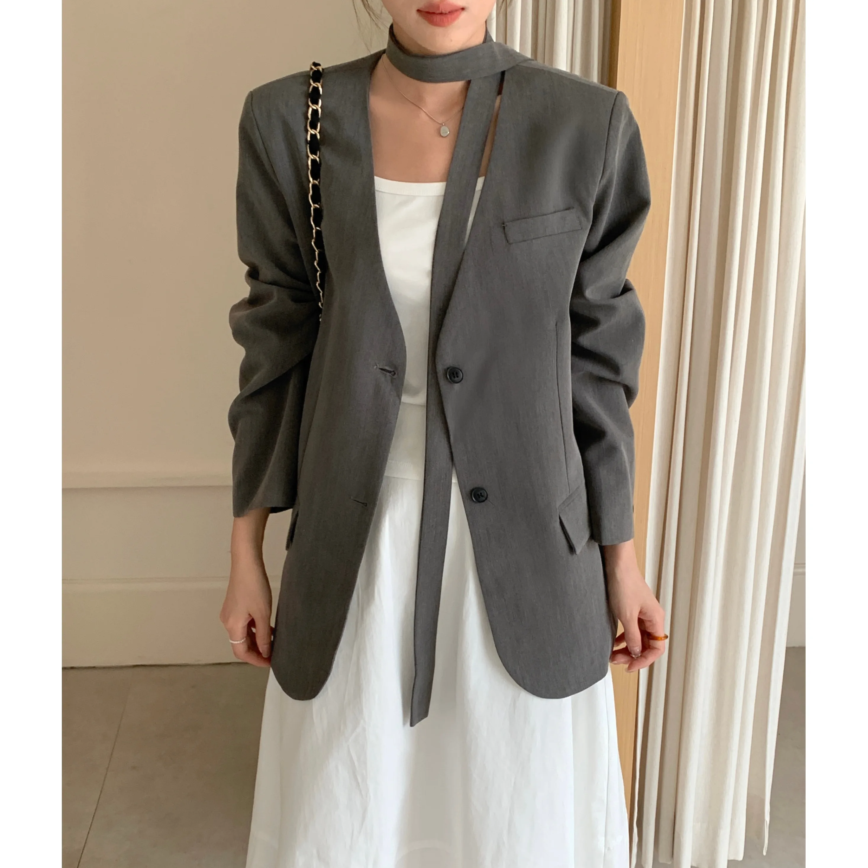 

Faionable корейский женский костюм Jaet Chic осень-зима повседневный высококачественный соляной системы Light Maturi Small Western Clot...