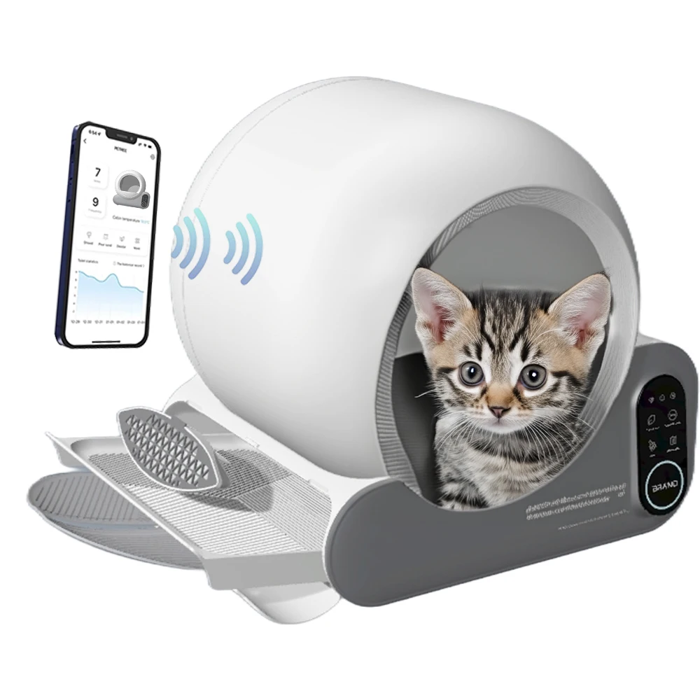 

Easy Clean Automatic Multiple Smart Cat Litter Box Open-Top Self Cleaning Cat Litter Box 70L Capacity Litter Box For Cats