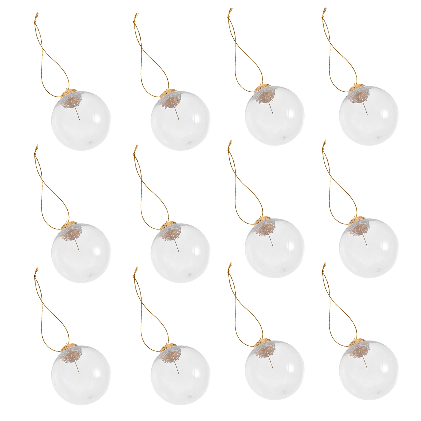

12 Pcs Christmas Ball Decorations 6cm Golden Plastic Ornaments Xmas Tree Hanging Party DIY Supplies Celebrations Home Wedding