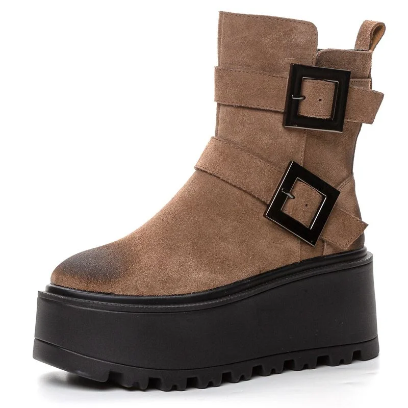 

Handmade Vintage Soft Leather Women's Boots Autumn Winter Fashion Luxury Minimalist Cross-Border Women's Shoes Booties