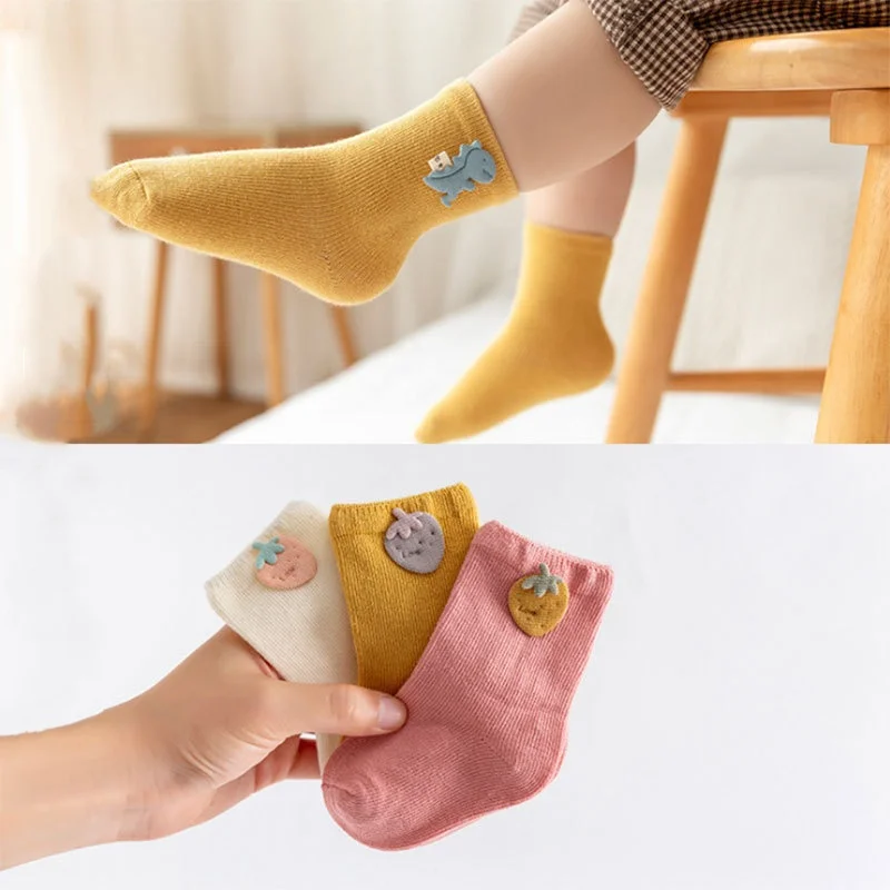 3Pairs/set Baby Socks For Girls Boys Cotton Infant Boy Girl Children's Sock Casual Soft Toddler Newborn Socks For Kids 0-3Years