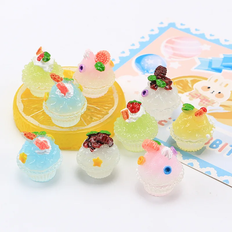 Mini Kawaii Resin 3D Ice Cream Cabochon For Dollhouse Accessories DIY Scrapbooking Crafts