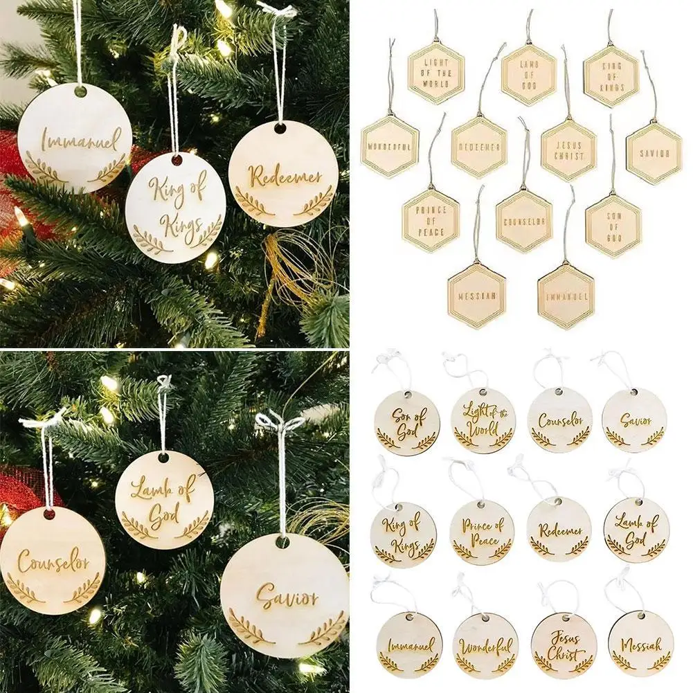 12/25 шт., деревянные подвески для украшения ёлки