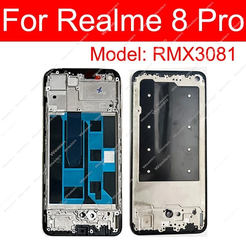 Bisel de marco frontal LCD, cubierta de repuesto sin Flex para Realme 3, 5, 6, 7, 8 Pro, 5i, 6i, 7i, 8i, 6S, 4G, 5G