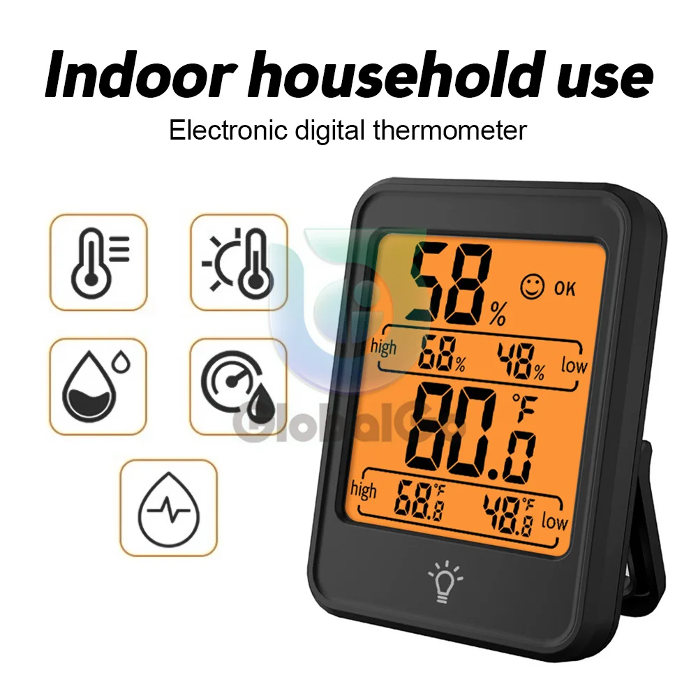 LCD Digital Thermometer Hygrometer Indoor Room Temperature Humidity Meter Sensor Gauge Weather Station Household Thermometer