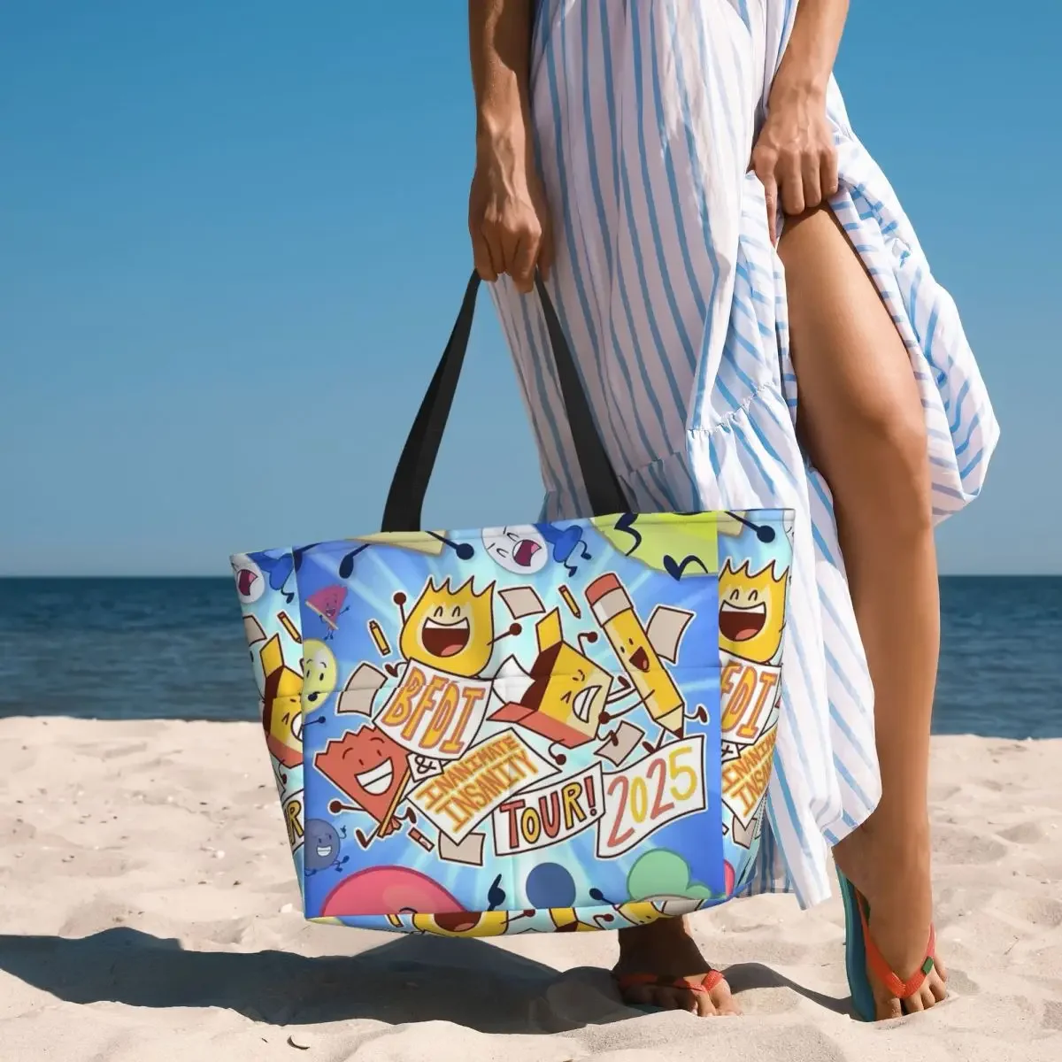 BFDI Four BFB (1) Beach Tote Bag Sport Gym Yoga Duffle Large Tote Bag Women Travel Bag Fitness bag