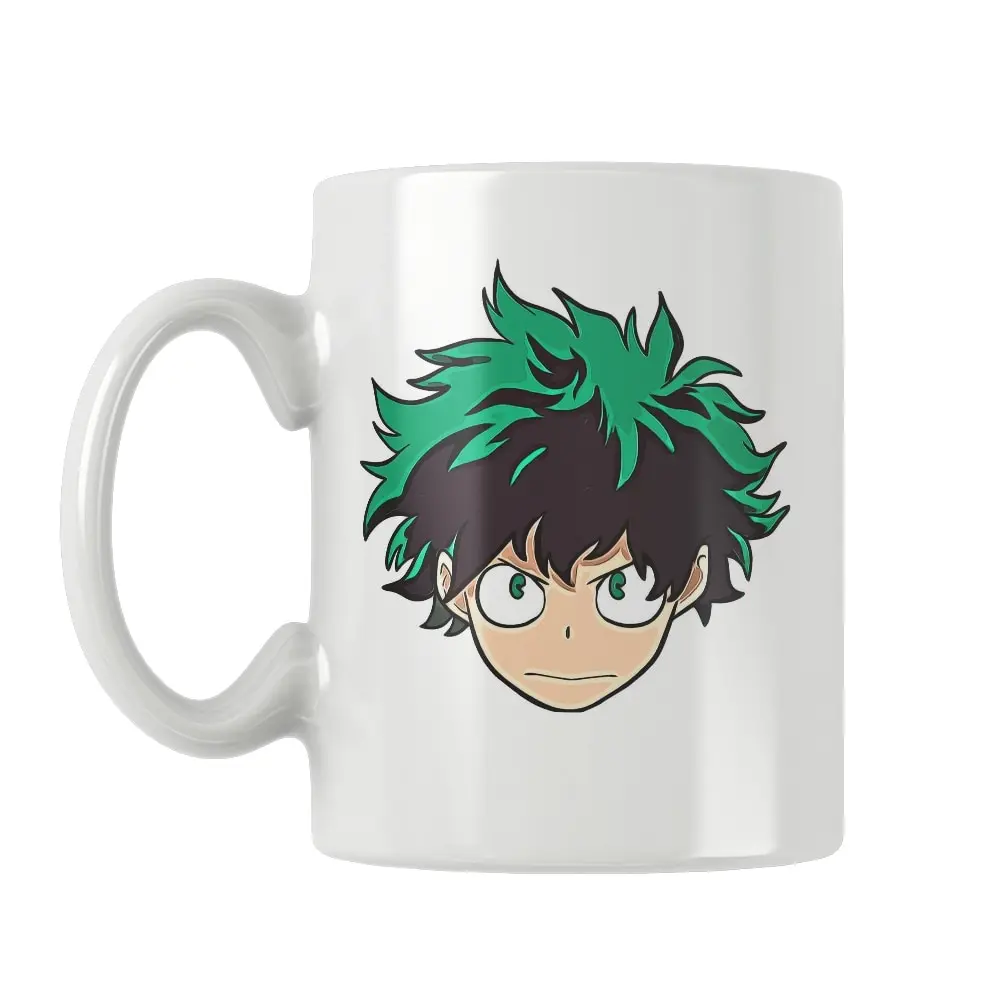 

Midoriya Izuki Anime Mug Coffee Cup My Hero Academa White Ceramic Funny Birthday Best Gifts