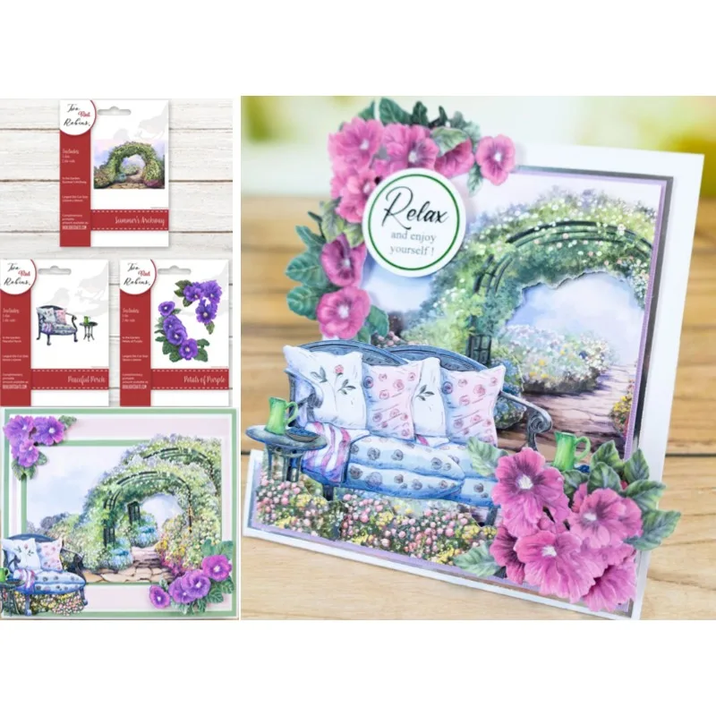 

The Garden Collection Petals Of Purple Archway Flowers Tree Joy Metal Cutting Dies Embossing Diy Greeting Card 2024 New