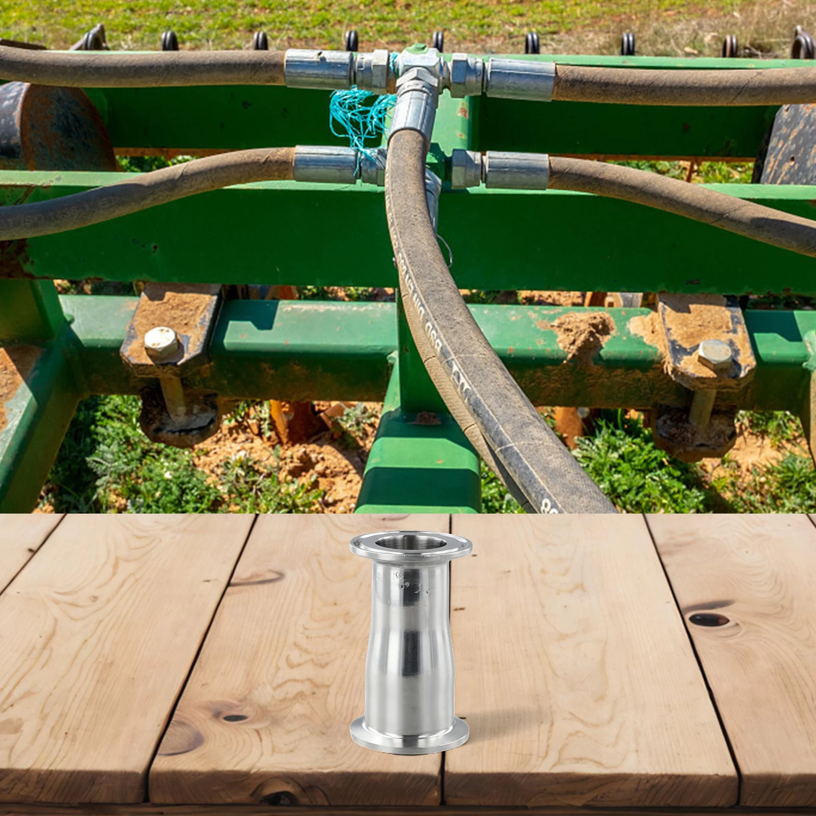 304 Stainless Steel Tri Clamp Reducer Fitting Connects Different Diameter Sanitary Pipes for Oil and Water Systems
