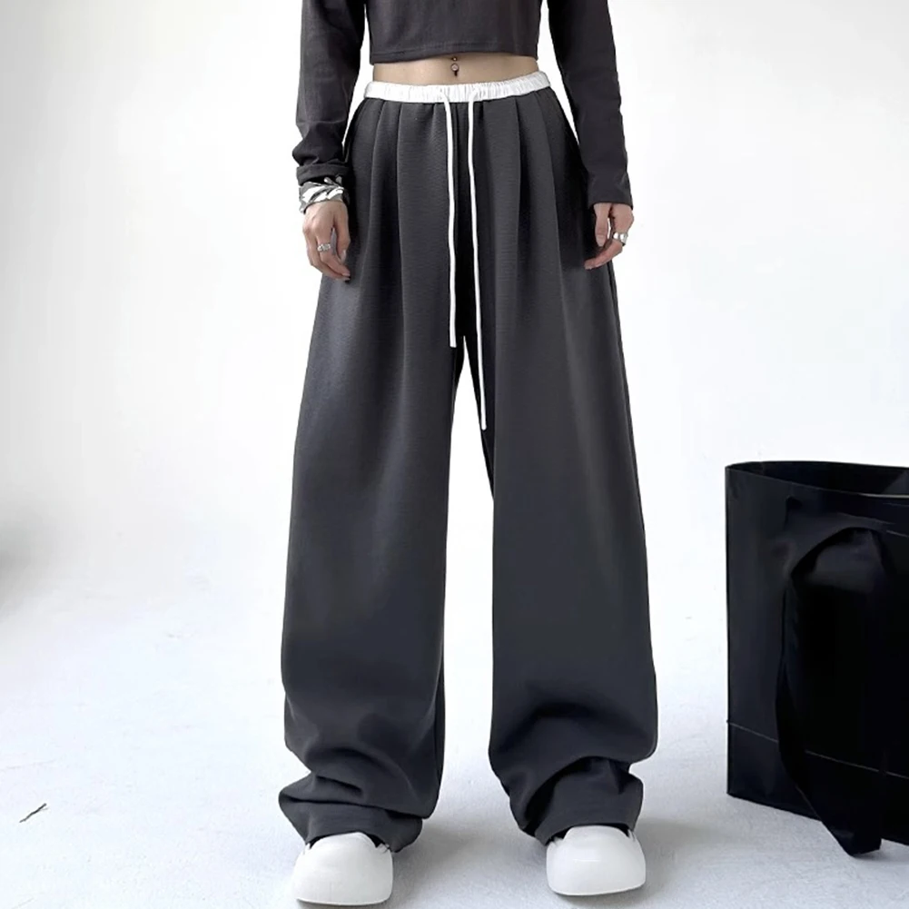 ملابس يومية سراويل فضفاضة للركض سراويل بوليستر مقاس XL سراويل رياضية نسائية طوال الموسم سراويل ذات طراز أساسي بلون واحد